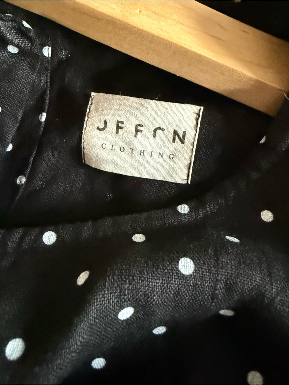 OFFON Clothing medium weight linen black white dots top dress size M - Picture 4 of 6